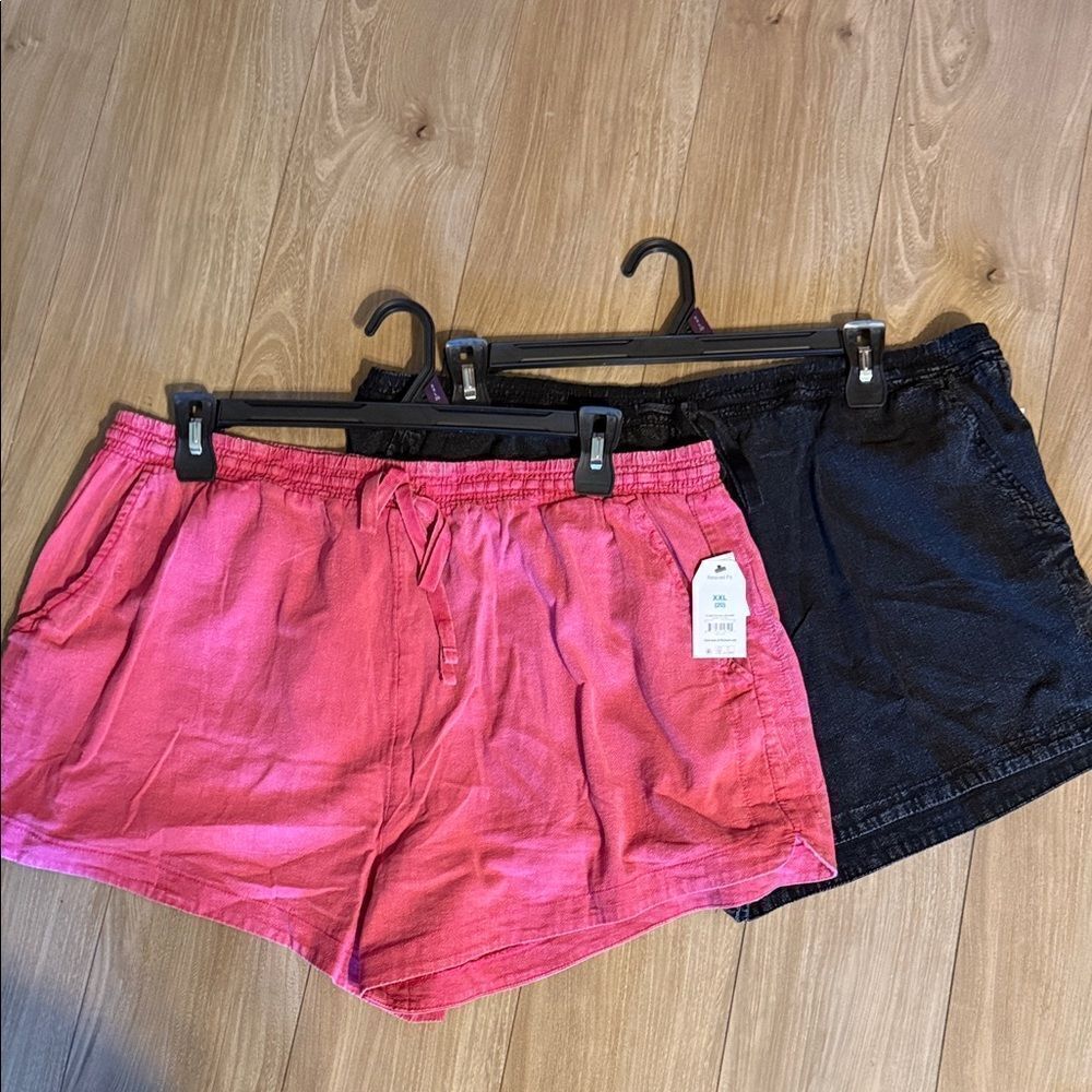 Time and Tru Women's Garment Dye Pull On Shorts, 3.5" Inseam, Size XXL